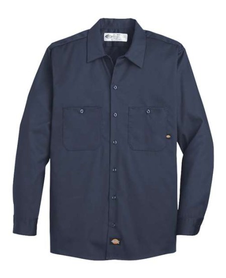 Dickies L307 Men’s Industrial Cotton Long Sleeve Work Shirt – 6 oz. 100% Cotton Twill Wrinkle-Resistant Shirt