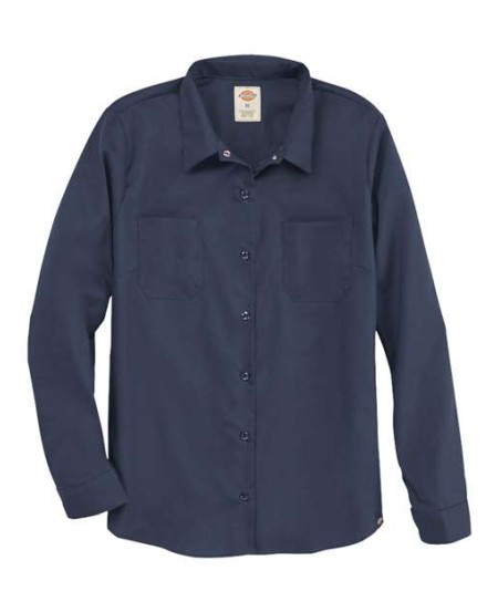 Dickies L5350 Women’s Long Sleeve Industrial Work Shirt – 4.25 oz. 65/35 Polyester/Cotton Permanent Press Poplin