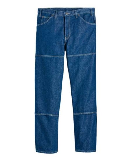 Dickies LD20 Men’s Industrial Double Knee Jeans – 13.75 oz. 100% Cotton Premium Denim Garment Washed | Double Knee