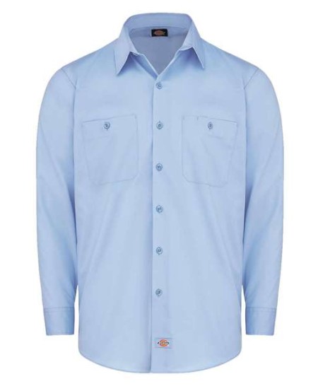 Dickies LL51T Men’s Tall Industrial WorkTech Ventilated Long Sleeve Work Shirt – 4.2 oz. FLEX Poplin + Cooling Mesh | Tall
