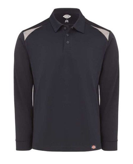 Dickies LL66 Men’s Team Performance Long Sleeve Polo – 6 oz. 100% Polyester Micro Piqué | Moisture-Wicking Colorblock