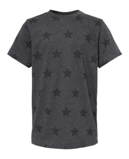Code Five 2229 Youth Star Print T-Shirt - 4.5 oz. 60/40 Combed Ring-Spun Cotton/Polyester Vintage Fine Jersey Youth Star Print Tee | XS-XL