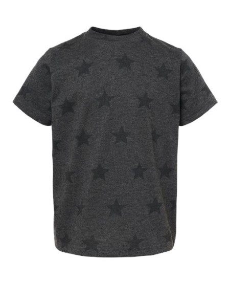 Code Five 3029 Toddler Star Print T-Shirt - 4.5 oz. 60/40 Combed Ring-Spun Cotton/Polyester Vintage Fine Jersey Toddler Star Print Tee | 2T-5/6