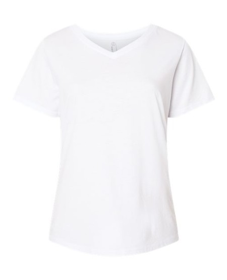 LAT 3817 Women's Curvy Collection Fine Jersey V-Neck Tee – Women's (Curvy) 4.5 oz./yd² Short-Sleeve T-Shirt | 1 (14/16) – 4 (26/28)