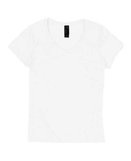 Hanes 42VT Women's Perfect-T Triblend V-Neck T-Shirt – 4.5 oz. 60/30/10 Recycled Polyester/Ring-Spun Cotton/Rayon | CiCLO® Polyester | V-Neck | UPF 40+ | Clean Canvas Technology | Modern Fit | OEKO-TEX
