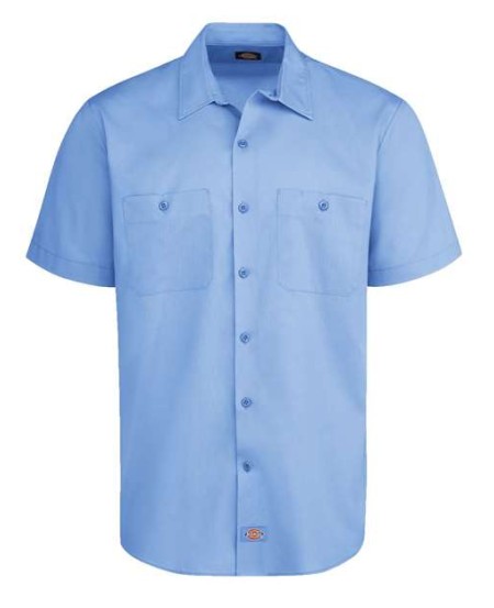 Dickies LS51T Men’s Tall Industrial WorkTech Ventilated Short Sleeve Work Shirt – 4.2 oz. FLEX Poplin + Cooling Mesh | Tall