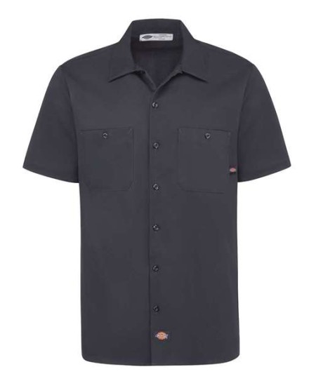 Dickies S307 Men’s Industrial Short Sleeve Cotton Work Shirt – 6 oz. 100% Cotton Twill Wrinkle-Resistant Shirt