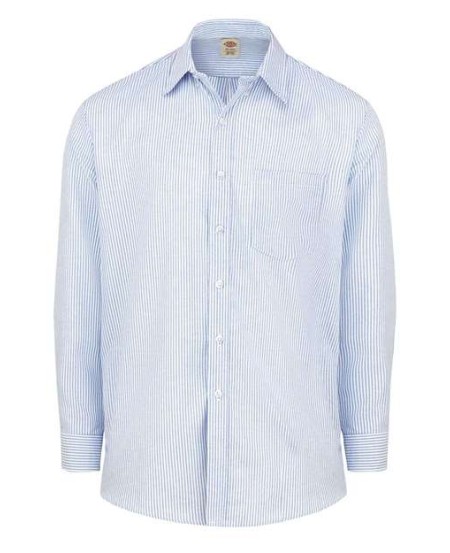 Dickies SSS36 Men’s Oxford Long Sleeve Shirt – 4.5 oz. 60/40 Cotton/Polyester Oxford | Button-Down Banded Collar | Stain Release
