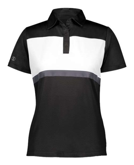 Holloway 222776 Women's Prism Bold Polo – 4.8 oz. 100% Polyester Dry-Excel Honeycomb Knit UPF 50+ Ladies' Polo