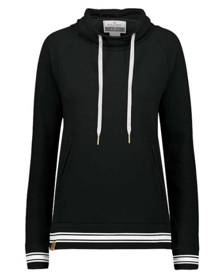 Holloway 229763 Women's All-American Fleece Funnel Neck Sweatshirt – 7.6 oz. 55/41/4 Poly/Cotton/Rayon Funnel Neck with Drawcord on M–2XL | XS–2XL