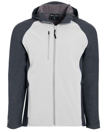 Holloway 229157 Men's Raider Hooded Soft Shell Jacket – 96/4 Polyester/Spandex Bonded Tech Print Soft Shell Jacket | S–4XL