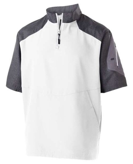 Holloway 229545 Unisex Raider Short Sleeve Quarter-Zip Pullover – Aero-Tec™ DWR No-Noise Polyester Carbon Tech-Print Short Sleeve | S–3XL