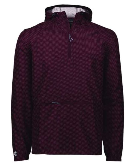 Holloway 229554 Men's Range Hooded Packable Quarter-Zip Jacket – Micron™ Polyester Wind/Water-Resistant Packable Quarter-Zip | S–4XL