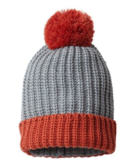 Richardson 143R Chunky Cable Beanie - 100% Acrylic, Vertical Cable Knit, Pom on Top, Ribbed Cuff | One Size