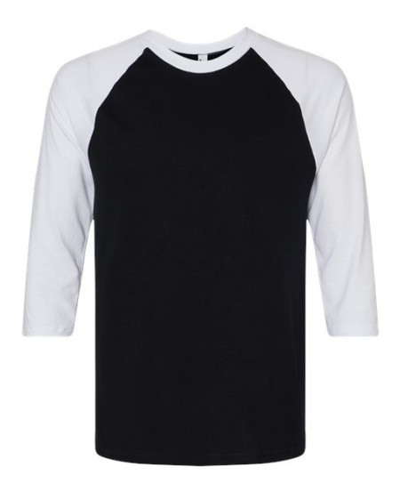 American Apparel 2003CVC Unisex CVC Three-Quarter Sleeve Tee – 4.6 oz. 60/40 Cotton/Recycled Polyester Contrasting Raglan | S–3XL