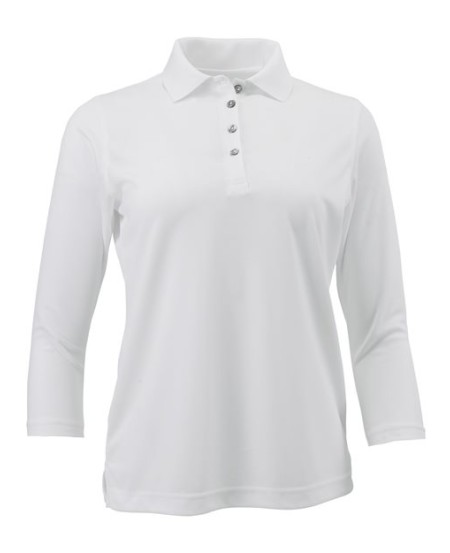 Paragon 120 Lady Palm Women's Three-Quarter Sleeve Performance Polo – 4.3 oz. Microfiber Polo | XS–3XL