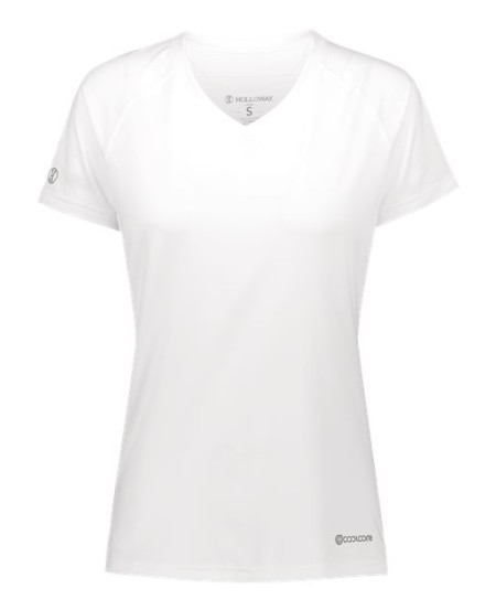 Holloway 222771 Women's Electrify CoolCore V-Neck T-Shirt – 4.25 oz. 87/13 Poly/Elastane Heathered UPF 50+ Women's Tee | XS–2XL