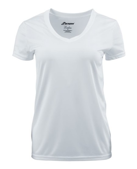 Paragon 203 Vera Women's V-Neck Performance T-Shirt – 3.5 oz. Microfiber UPF 50+ Tee | XS–3XL