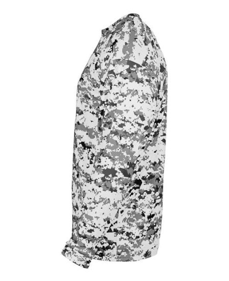 Badger 2184 Youth Digital Camo Long Sleeve T-Shirt – 100% Sublimated Polyester Moisture-Management Youth Long Sleeve Digital Camo Performance Tee