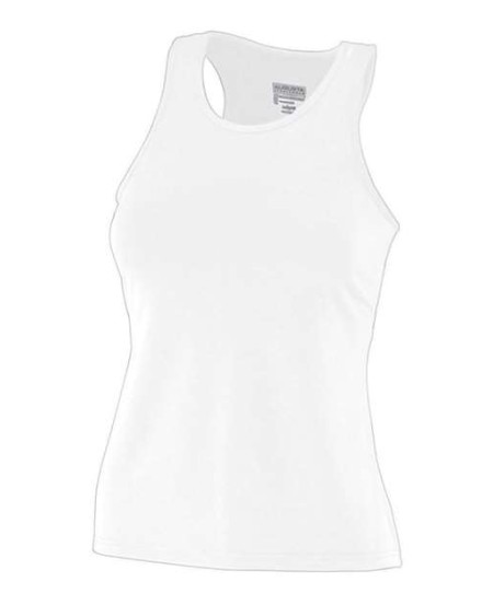 Augusta Sportswear 1203 Girls' Solid Racerback Tank Top – 90/10 Polyester/Spandex Wicking Knit | XS–L