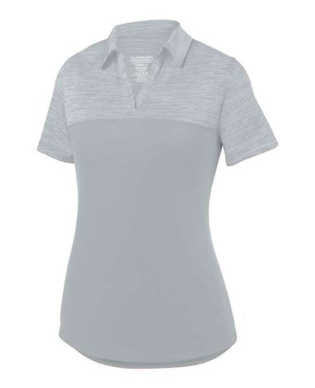 Augusta Sportswear 5413 Women's Shadow Tonal Heather Polo – 100% Poly Heathered/Solid Wicking Knit | S–2XL