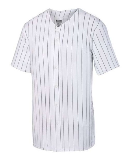 Augusta Sportswear 1686 Youth Pinstripe Full Button Baseball Jersey – 4.5 oz. Polyester Pinstripe Youth Baseball Jersey | S–L