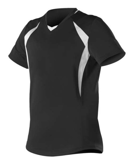 Alleson Athletic 552JG Girls' Short Sleeve Fastpitch Jersey – Plaited Knit + Pin Dot Mesh Cationic Polyester | Girls XS–L
