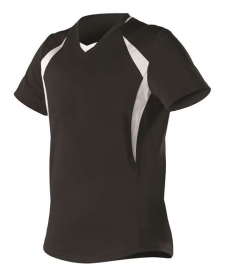 Alleson Athletic 552JW Women's Short Sleeve Fastpitch Jersey – Plaited Knit + Pin Dot Mesh Cationic Polyester | S–3XL