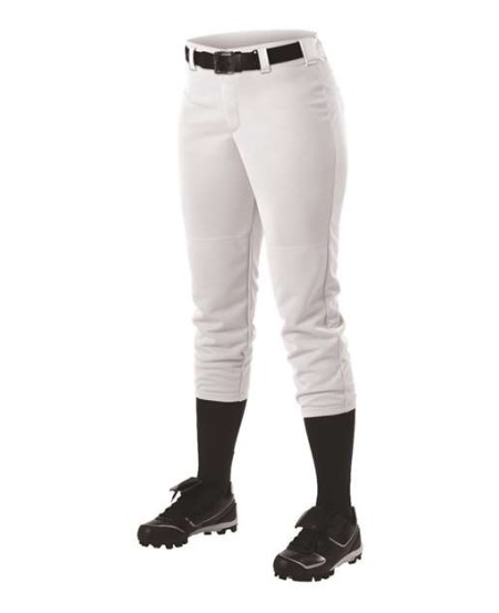 Alleson Athletic 605PBWY Girls' Fastpitch Softball Pants – 12 oz. Double Knit Low Rise Belt-Loop | S–XL