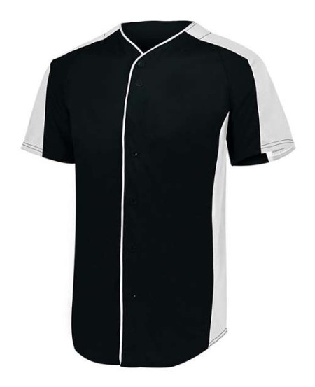 Augusta Sportswear 1655 Men's Full Button Baseball Jersey – Propelit Micromesh Polyester Wicking Jersey with Color Secure® | S–3XL