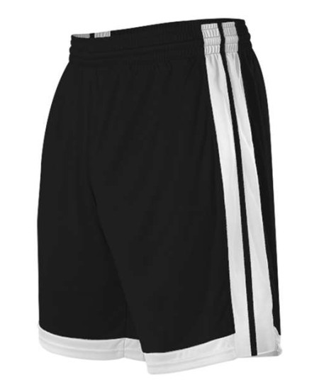 Alleson Athletic 538P Men's Single Ply Basketball Shorts – 100% Microfiber Cationic Polyester Slim Fit Contrast Insert | S–3XL