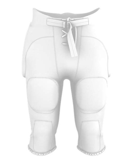 Alleson Athletic 687P Men's Solo Integrated Football Pants – 13 oz. 100% DKP with 7 Sewn-In EVA Pads | S–3XL