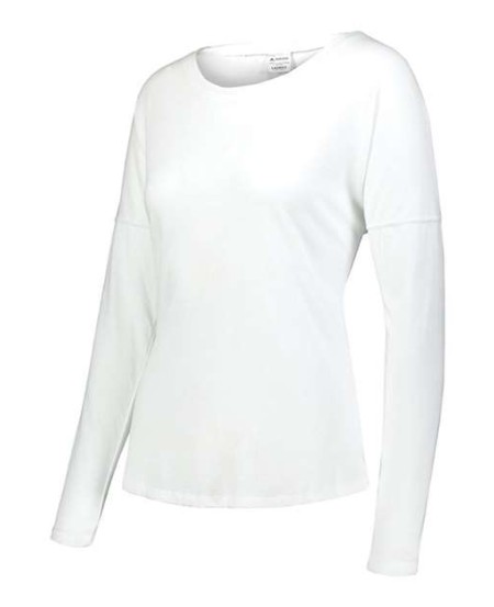 Augusta Sportswear 3077 Women's Lux Triblend Long Sleeve T-Shirt – 3.8 oz. 50/38/12 Poly/Cotton/Rayon Scoop Neck | XS–3XL