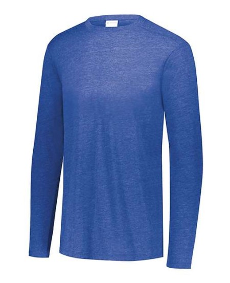 Augusta Sportswear 3076 Youth Triblend Long Sleeve T-Shirt – 3.8 oz. 50/38/12 Poly/Cotton/Rayon Crewneck | S–L