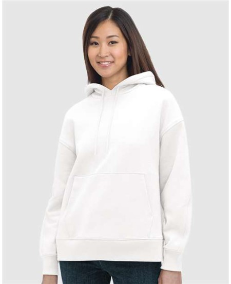 Bayside 7760 Women's USA-Made Hooded Sweatshirt – 9.5 oz. 80/20 Cotton/Poly Dropped-Shoulder Pullover Hoodie | S–3XL
