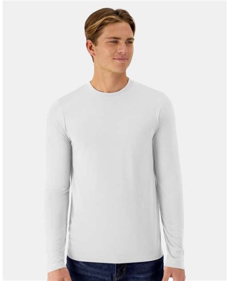 Hanes 484L Cool DRI Cotton Touch Long-Sleeve T-Shirt – Unisex 4.4 oz. Ring-Spun Polyester Tee | S–3XL