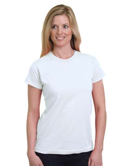 Bayside 5850 Women's USA-Made Fine Jersey T-Shirt – 4.2 oz. 30/1 100% Combed Ring-Spun Cotton True Women's Cut | S–2XL