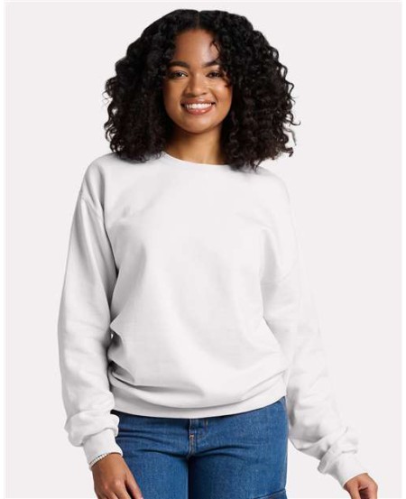 JERZEES IC48MR Unisex Ultimate CVC Crewneck Sweatshirt – 7.6 oz. Unisex crewneck sweatshirt | S–4XL (closeout)