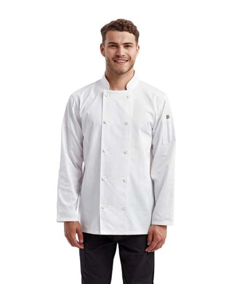 Artisan Collection by Reprime RP657 Unisex Long Sleeve Recycled Chef Coat – 5.8 oz. | XS–4XL