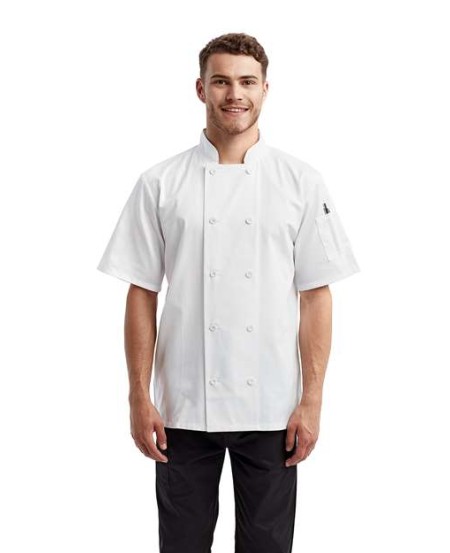 Artisan Collection by Reprime RP656 Unisex Short Sleeve Recycled Chef Coat – 5.8 oz. | XS–4XL