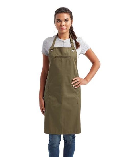 Artisan Collection by Reprime RP121 Barley Contrast Stitch Recycled Bib Apron – 5.8 oz. | One Size