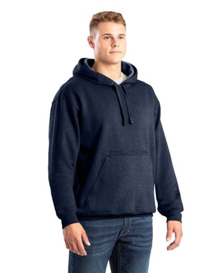 Berne Apparel SP418 Men's Heritage Zip Pocket Hooded Sweatshirt – 9 oz. 52/48 Cotton/Poly Fleece Pullover Hoodie | Concealed Zipper Pouch Pocket | Drawcord Hood