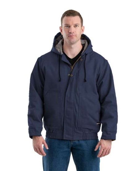Berne Apparel FRHJ01 Men's Flame-Resistant Hooded Jacket – 10 oz. 88/12 Cotton/Nylon FR Duck Shell | ASTM F1506, NFPA 70E, NFPA 2112, OSHA 1910.269 Certified | S–4XL