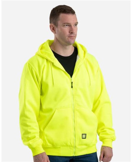 Berne Apparel HVF101T Men's Tall Heritage Thermal-Lined Full-Zip Hooded Sweatshirt – 9 oz. 100% Polyester Fleece with Thermal Lining | Tall Sizing