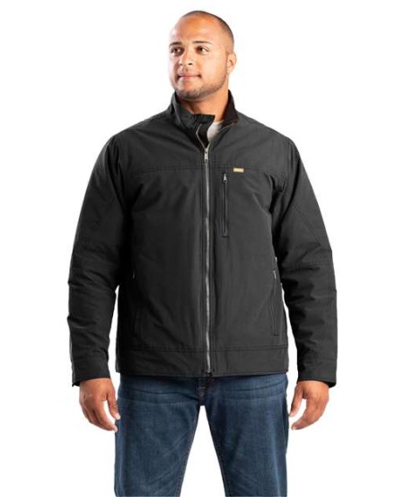 Berne Apparel J387 Men's Highland Quilt-Lined Micro-Duck Jacket – 4.7 oz. 60/40 Cotton/Poly Sanded Duck | Lightweight Insulation | Fleece-Lined Collar | Water- and Wind-Resistant