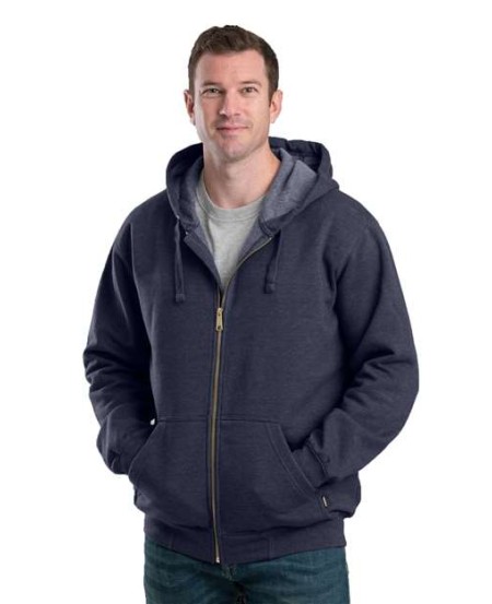 Berne Apparel SZ413 Men's Heritage Full-Zip Hooded Sweatshirt – 9 oz. 52/48 Cotton/Poly Fleece Full-Zip Hoodie | Unlined | Brass Front Zipper | S–4XL