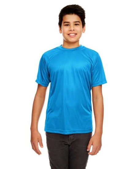 UltraClub 8420Y Youth Cool & Dry Sport Performance Interlock T-Shirt – 4 oz. Micro-Polyester Youth Tee | XS–XL