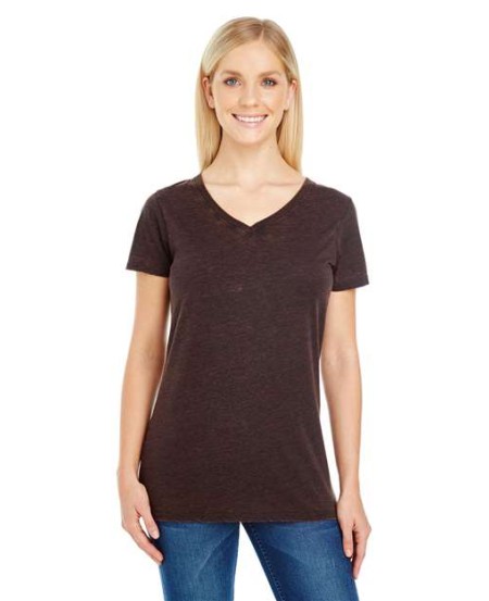 Threadfast Apparel 215B Women's Cross Dye V-Neck T-Shirt – 4.3 oz. 60/40 Cotton/Polyester Cross Dye V-Neck | S–2XL