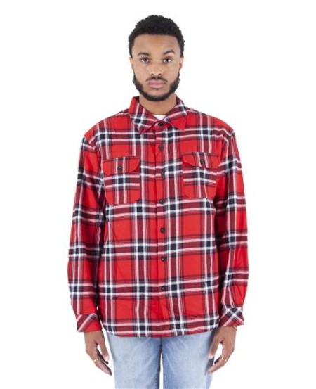Shaka Wear SHPFJ Plaid Jacket - 60/40 Cotton/Poly Shell, 90/10 Cotton/Poly Lining, 7-Button Front OEKO-TEX | S-5XL