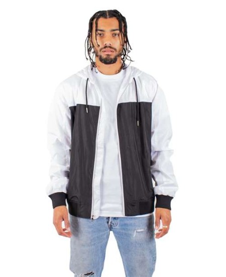 Shaka Wear SHWBJ Unisex Windbreaker Jacket – Water-Resistant Shell with Zip Front and Double Hood | S–3XL